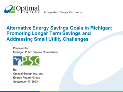 Alternative Energy Savings Goals in Michigan: Promoting Longer