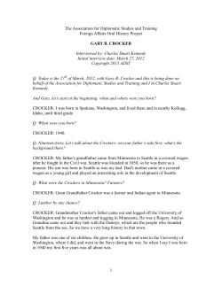 Crocker, Gary - Association for Diplomatic Studies and Training