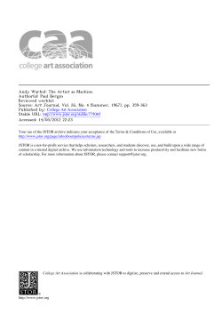 Andy Warhol: The Artist as Machine