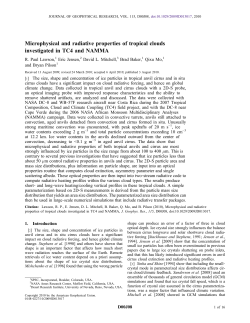 Microphysical and radiative properties of tropical clouds investigated