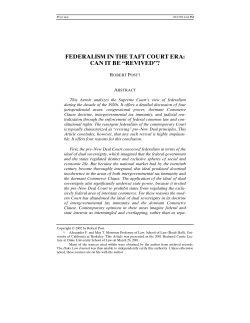 Federalism in the Taft Court Era - Duke Law Scholarship Repository