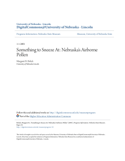 Something to Sneeze At: Nebraska`s Airborne Pollen