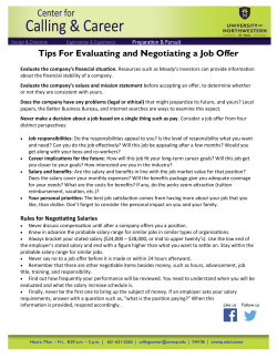 Tips For Evaluating and Negotiating a Job Offer