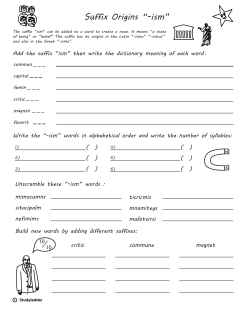 Suffix Origins -ism USA