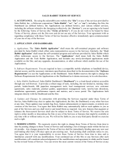 SALES RABBIT TERMS OF SERVICE 1. ACCEPTANCE. By using