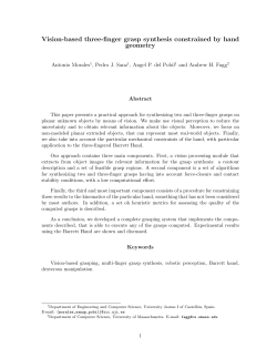 Vision-based three-finger grasp synthesis constrained
