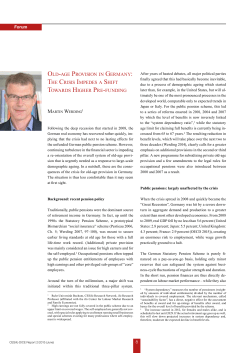 Old-age Provision in Germany: The Crisis Impedes a Shift Towards