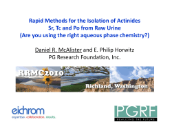 Rapid Methods for the Isolation of Actinides Sr, Tc and Po