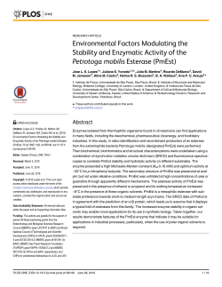 Environmental Factors Modulating the Stability and Enzymatic