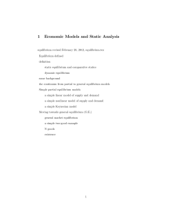 1 Economic Models and Static Analysis