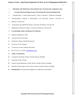1 Individuals with Medial Knee Osteoarthritis show Neuromuscular