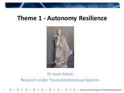 Theme 1 - Autonomy Resilience