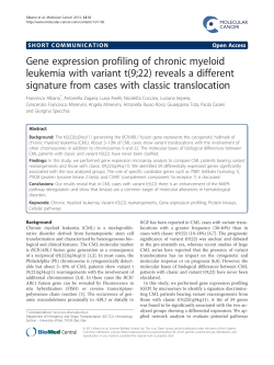 Gene expression profiling of chronic myeloid leukemia with variant t