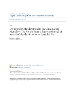 Do Juvenile Offenders Hold to the Child-Saving Mentality?