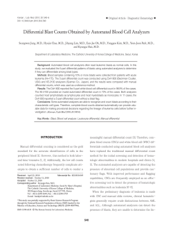 Differential Blast Counts Obtained by Automated Blood Cell Analyzers