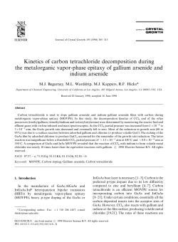 Kinetics of Carbon Tetrachloride Decomposition During the