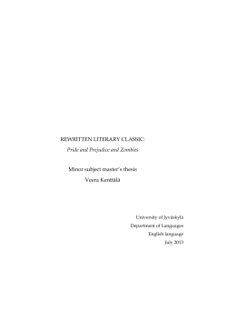 REWRITTEN LITERARY CLASSIC: Pride and Prejudice and