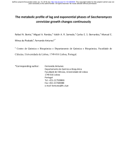 The metabolic profile of lag and exponential phases of