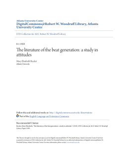 The literature of the beat generation: a study in attitudes
