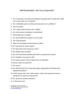 Self-Examination: Are You a Hypocrite?