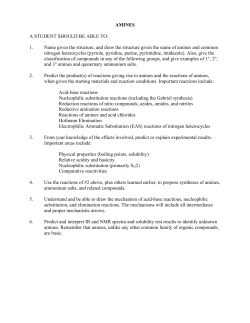 AMINES A STUDENT SHOULD BE ABLE TO: 1. Name given the