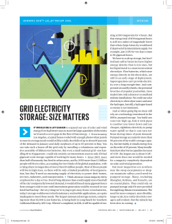 Grid ElEctricity StoraGE: SizE MattErS
