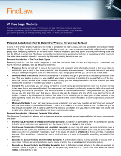 Personal Jurisdiction: How to Determine Where a Person Can Be