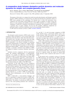A comparative study between dissipative particle dynamics and