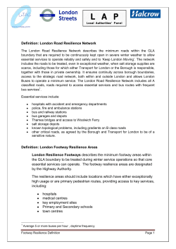 Definition: London Road Resilience Network