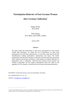 Participation Behavior of East German Women after