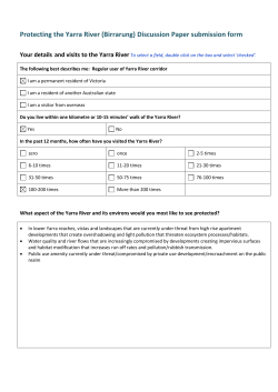 Protecting the Yarra River (Birrarung) Discussion Paper