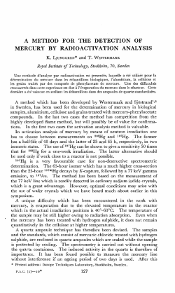 a method for the detection of mercury by radioactivation
