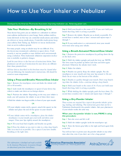 How to Use Your Inhaler or Nebulizer