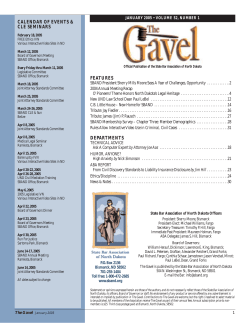 JANUARY 2005 - State Bar Association of North Dakota