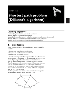 Shortest path problem (Dijkstra`s algorithm)