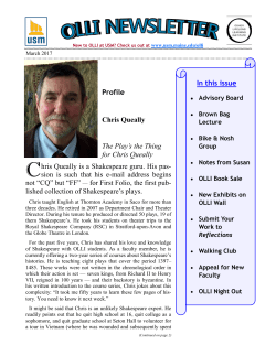 Profile Chris Queally The Play`s the Thing for Chris Queally C hris