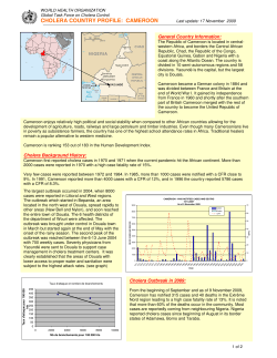 cholera country profile: cameroon