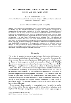 Electromagnetic induction in geothermal fields and volcanic belts