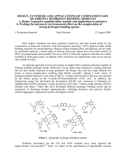 DESIGN, SYNTHESIS AND APPLICATIONS OF COMPLEMENTARY