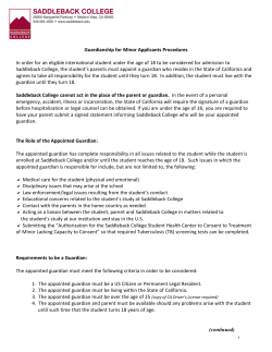 Guardianship for Minor Applicants Procedures document