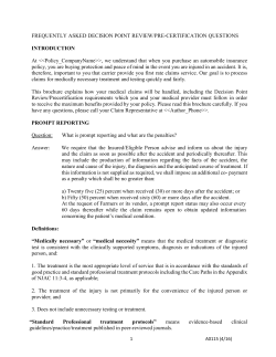 FREQUENTLY ASKED DECISION POINT REVIEW/PRE