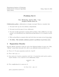 Problem Set 6 1 Separation Oracles