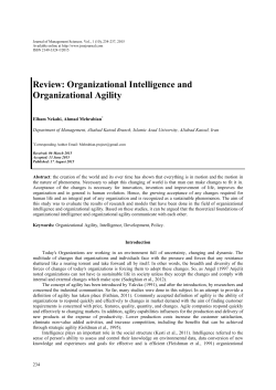 Review: Organizational Intelligence and Organizational Agility