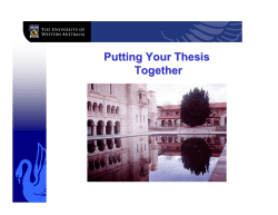 Putting Your Thesis Together