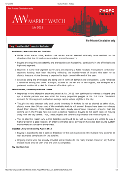 Unlike other metro cities, Kolkata real estate market seemed