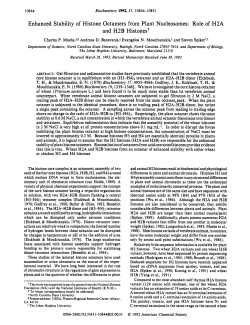 Enhanced Stability of Histone Octamers from Plant Nucleosomes