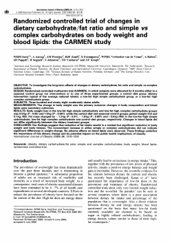 dietary carbohydrate lfat ratio and simple vs