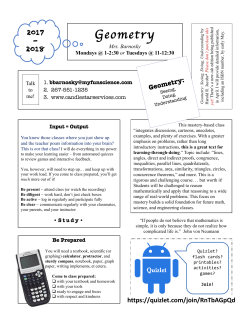 Geometry Syllabus