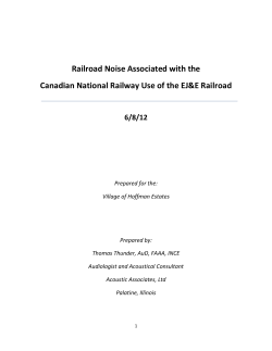 Railroad Noise Associated with the Canadian National Railway Use