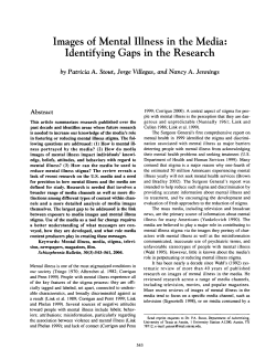 Images of Mental Illness in the Media: Identifying Gaps in the